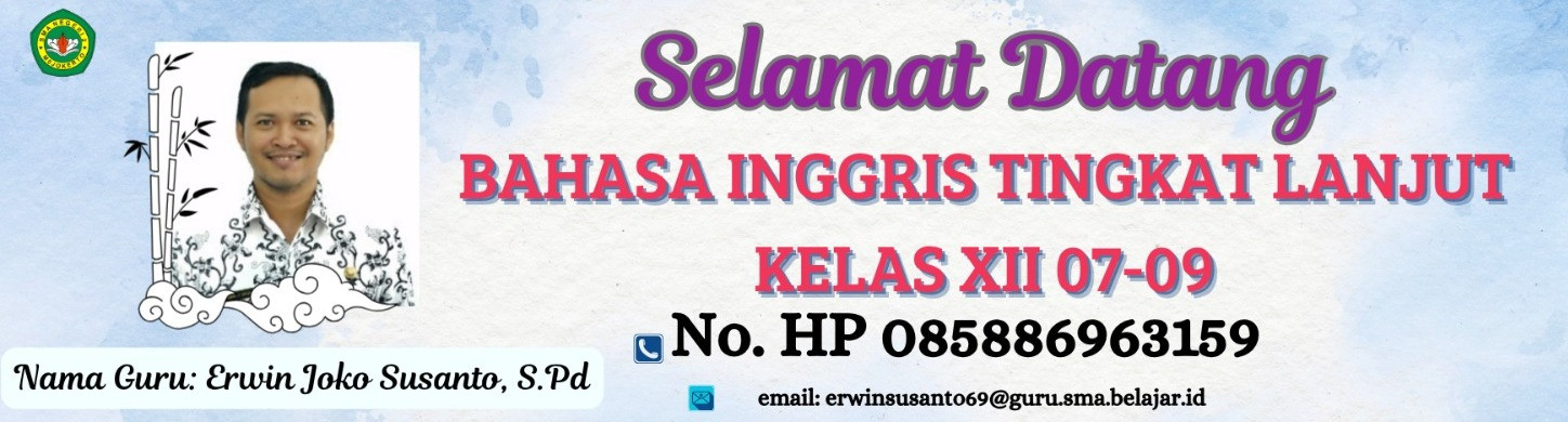 2026/2027 BHS INGGRIS TINGKAT LANJUT KELAS XII SEMESTER 1