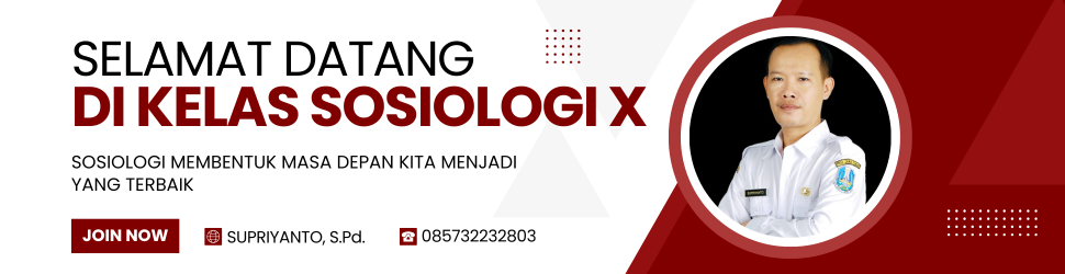 Selamat datang di kelas Sosiologi untuk Kelas X! 🎓

Di kelas ini, kita akan mempelajari ;

Kajian Sosiologi, sebuah ilmu yang seru dan relevan dengan kehidupan sehari-hari. Kita akan memahami bagaimana masyarakat terbentuk, berinteraksi, dan berubah. Kita akan mengkaji berbagai isu sosial, mulai dari keluarga, sekolah, hingga fenomena global.
Penelitian Sosial. Kita akan belajar bagaimana cara mengumpulkan dan menganalisis data tentang masyarakat secara ilmiah. Bapak akan diajarkan tahapan-tahapan penelitian, mulai dari merumuskan masalah, menyusun instrumen, hingga melaporkan hasil temuan. Keterampilan ini tidak hanya berguna untuk tugas di sekolah, tapi juga sangat penting untuk berpikir kritis dan memecahkan masalah di dunia nyata.

